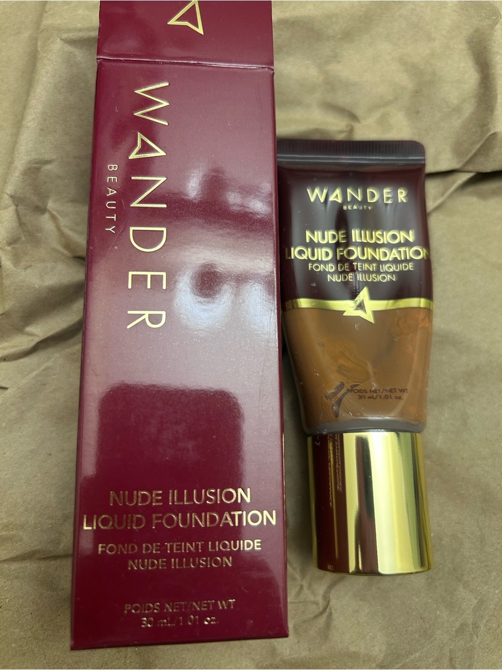 Wander Beauty Nude Illusion Liquid Foundation - Deep Brown with Gold Cap